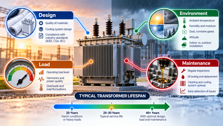 Transformer Lifespan: How Design, Load, and Environment Affect Service Life